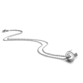 Loralyn Designs Womens Simple Silver Stainless Steel Ring Pendant Necklace Hypoallergenic