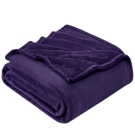 EHEYCIGA Fleece Blanket Throws for Sofas Fluffy Warm Soft Blanket for Bed Settees Armchairs, Fit All Season, Purple, 130x165cm