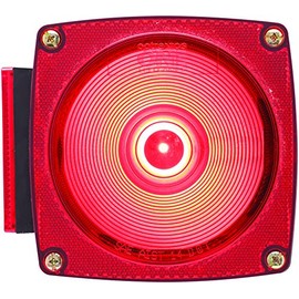 Optronics ON1E LED Lamp 4-3/4" Square Red Under 80" Left Hand Stud Mont Stop, Tail & Turn Light with License Light for Trailers