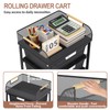 SYKIARIOL 4-Drawer Rolling Storage Cart with Mesh Top,Black
