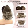 Ponytail Extension,Ombre Brown Mix Blonde 12 Inch Claw Clip Ponytail