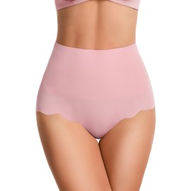 HBselect Tummy Control Shapewear Panties for Women, High Waisted Body Shaper Briefs Seamless Shapewear Girdle Underwear Pink