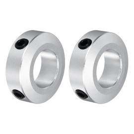 MECCANIXITY Shaft Collar 16mm/ 5/8 Inch Bore Aluminum Set Screw Style Clamping Collars Silver 2 Pcs