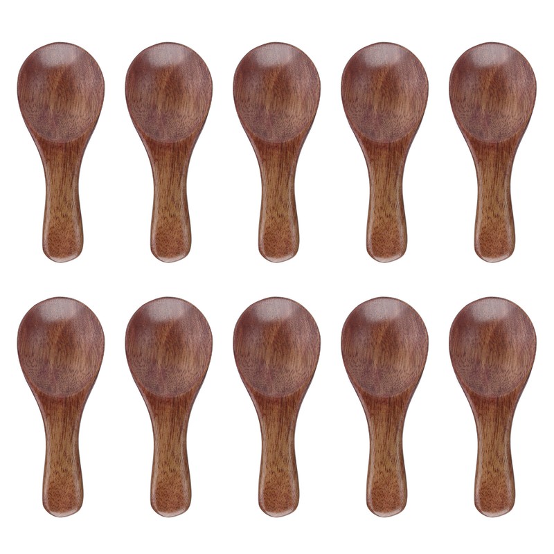 10pcs Small Wooden Spoons Cooking Condiments Spoons for Kitchen Seasoning