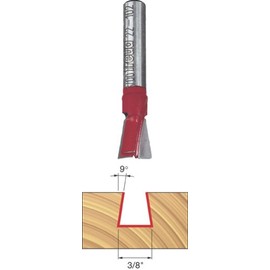 Freud 22-102 3/8-Inch Diameter 9-Degree Dovetail Router Bit 1/4-Inch Shank, Multi