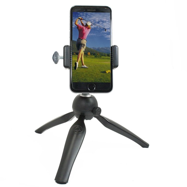 Golf Gadgets - Folding Tripod Swing Recording System | Smartphone Tripod Setup. Great for The Range, or Course. Compatible with Most Phones. (Tripod Phone Mount)