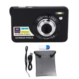 2.8in 4K 64MP HD Digital Camera 20X Zoom Autofocus Portable Vlogging Camera for Girls Boys Teenagers