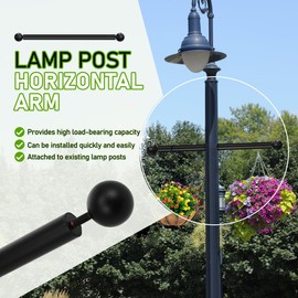 Hemobllo Steel Lamp Post Cross Arm Ladder Frame 16.1 Inch Outdoor Post Cross Bar Replacement for Yard Lighting Poles Black