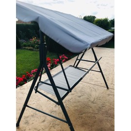 GRADINA Replacement Canopy for Swing Seat 2 & 3 Seater Sizes Hammock Cover Top Garden Outdoor Furniture Swing Chair (194cm x 112cm, Grey)