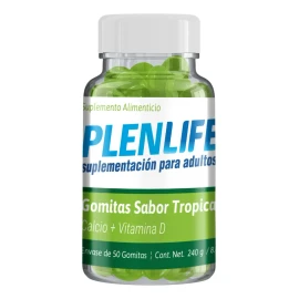 🦴🌴 Plenlife | Gomitas de Calcio + Vitamina D, Sabor Tropical, 50 piezas 💖✨