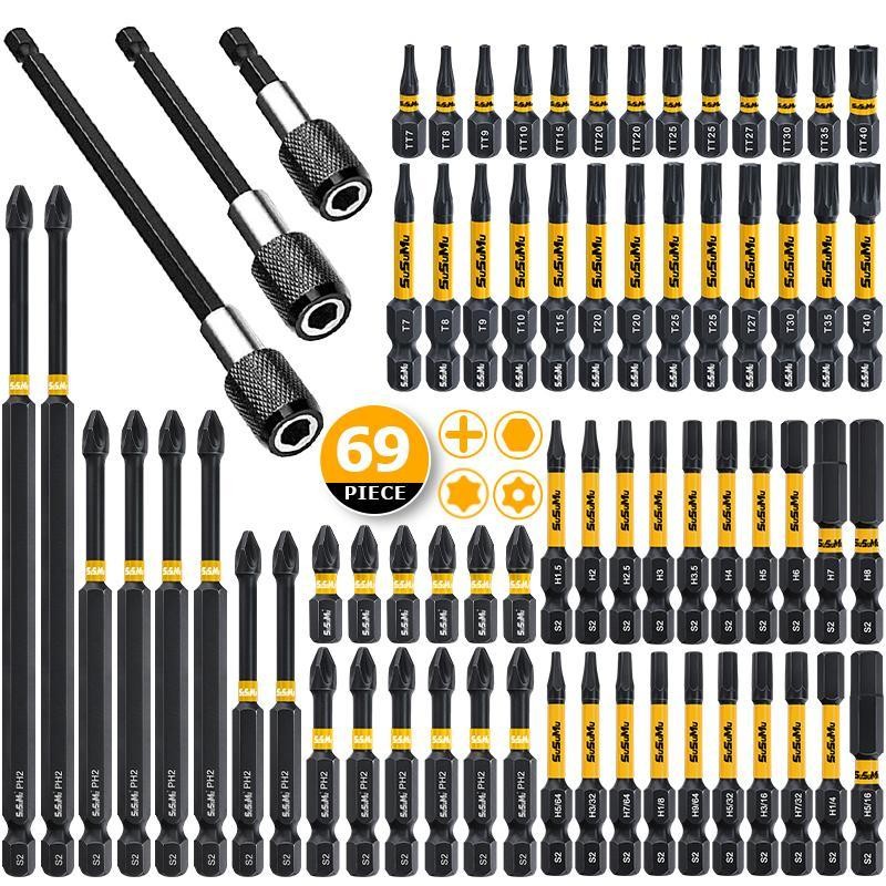 Magnetic Impact Rated Nut Driver with Screw Drill Bit Set,
