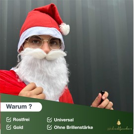 TK Gruppe Timo Klingler Kostümbrille Nikolausbrille Weihnachten Weihnachtsmannbrille Nickelbrille Brille Nikolaus rund für Nikolauskostüm, Weihnachtsmann - Verkleidung