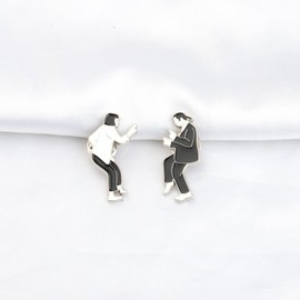 SEIRAA Mia & Vincent Pulp Dancing Enamel Pin Retro Movie Inspired Brooch Movie Lover Jewellery Gift Idea (Dance brooch)