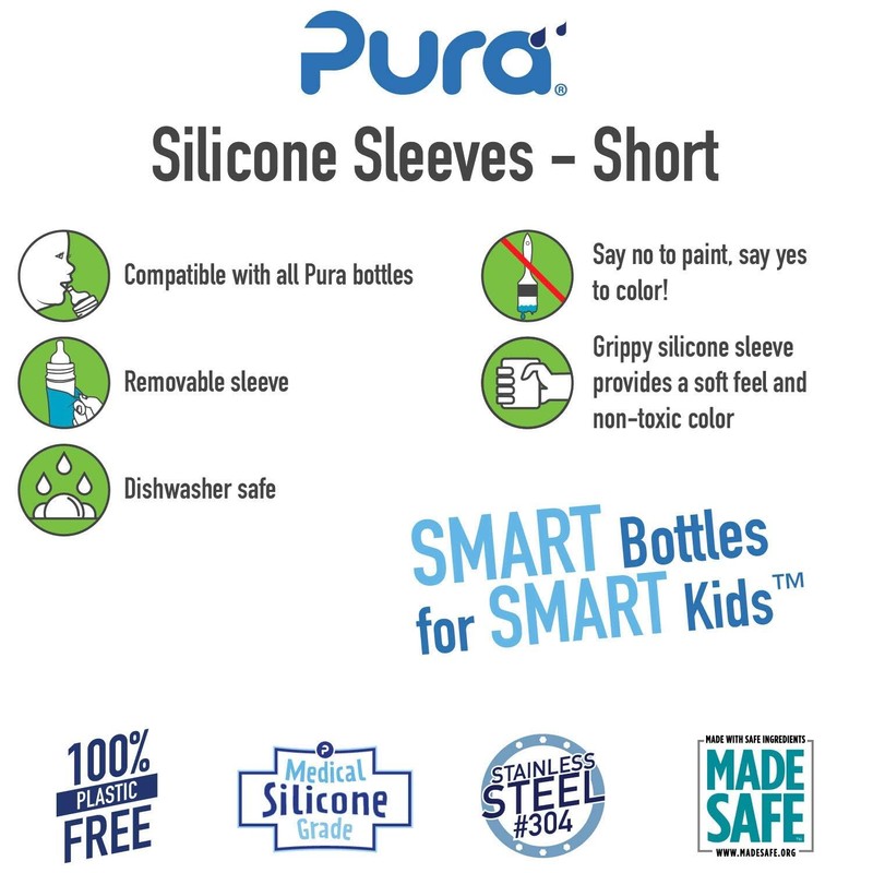 Pura Kiki Bottle Short Silicone Sleeves - Plastic-Free, Medical Grade,