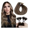 Hetto Extensiones Cabello Natural 50gr 14in Marrón Oscuro Con Ceni