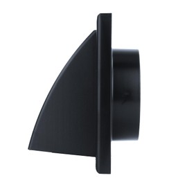 Vents 6 inch Black Plastic Cowled Air Vent Wall Grill with 150 mm Rear Spigot Ducting Gravity Flap Grille Cover for Hooded Cooker Hood Outlet Kitchen Bathroom Shed Extractor Fan Ventilation