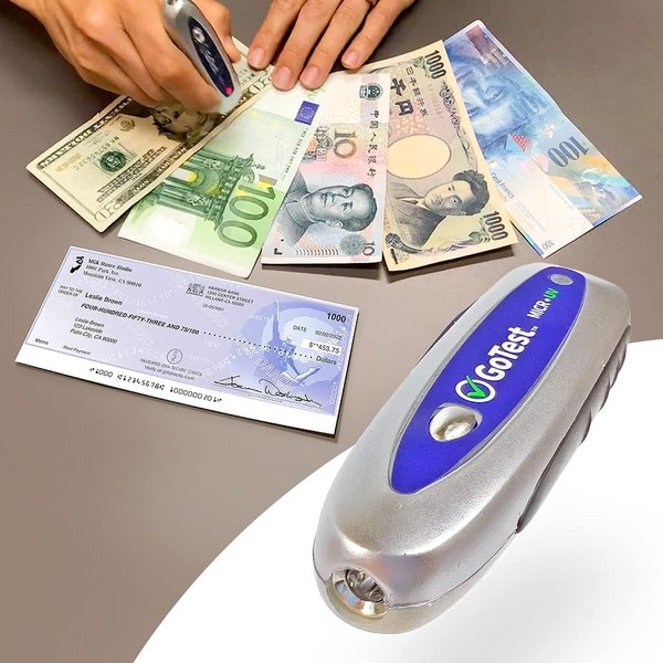 VersaCheck GTMS-1226 Gotest Check Compliance Tester and Counterfeit Detector for Checks, Currency and ID's, Blue