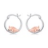 Dorunmo French Bulldog Hoop Earrings 925 Sterling Silver Cute Animal