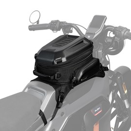 Rhinowalk Motorcycle Tank Bag, 15-18L Expandable Motorcycle Storage, Waterproof All Weather-Carbon Fiber Black