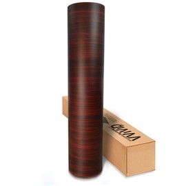 VVIVID Dark Wood Grain Faux Finish Textured Red Vinyl Wrap Roll Sheet Film DIY No Mess Easy to Install Air-Release Adhesive (3ft x 48 Inch)