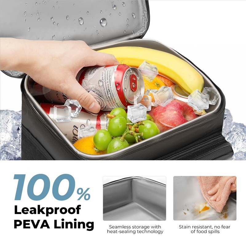 Terrete Insulated Lunch Box, Leakproof Cooler Bag for Men &