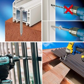 Self Tapping Screws 4.2x25 mm Stainless steel Self Drilling Screws for Metal Wafer Head Phillips Sheets Roofing Windows Tek Screws 50Pcs