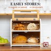 Arise Stylish Bamboo Bread Box for Kitchen Countertop, Extra Large
