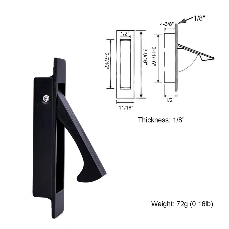 Dontay 5 Pack Pocket Door Pull Handle, Edge Pull, Professional