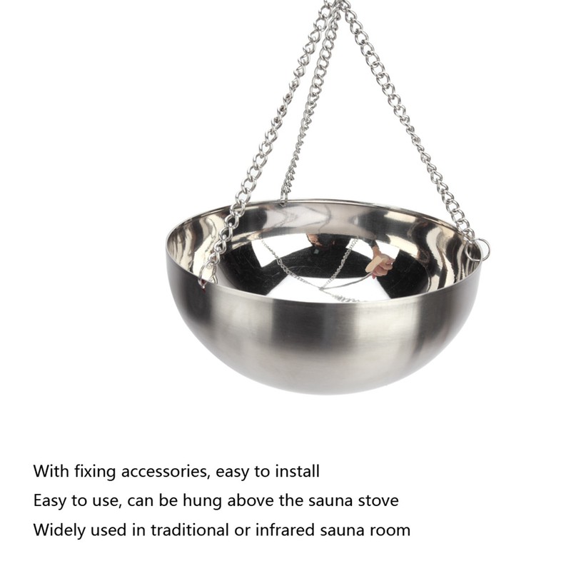 20cm Stainless Steel Sauna Aromatherapy Bowl Essential Oil Holder Sauna