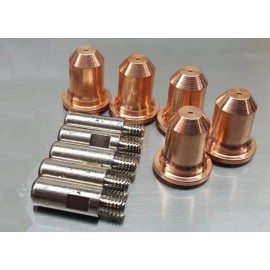 PlasmaDyn GZ GUOZHI CUT-55NHF CUT-65NHF NS55 NS65 Plasma Cutter Tip Nozzles Electrodes - 10pc Tips + Electrodes