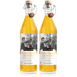 Tuscanini Italian Extra Virgin Cold Pressed Olive Oil, 25.3oz (2 Pack) Ultra-Premium Unfiltered | Non GMO | For Salads, Dipping Oils, Cooking & Marinades | Kosher (Including Padssover)