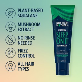 Not Your Mothers Sleep On It Overnight Hydrating Serum Cream 4 oz – Deep Moisture Hair Cream for Curly Hair, Frizz Control, Not Your Mothers Hair Products, Natural Curl Cream for Dry or Damaged Hair