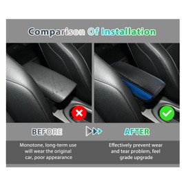 GAFAT Renaul-t Captur 2 2020-2023 2024 Centre Armrest Cover, Centre Console Armrest Protection, Armrest Covers, PU Leather Padding, Compatible with Renault Captur 2 Accessories (Blue)