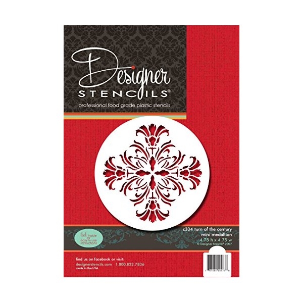 Designer Stencils Turn of the Century Mini Medallion Stencil, Beige/semi-transparent