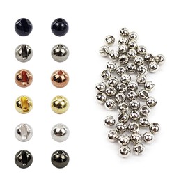 Think Fast Think Deep Aventik 50pc Tungsten Beads Slotted Fly Tying Materials 10 Colors / 5 Sizes Jig Hooks Fly Fishing (Nickle, 7/64'' (3.00 mm))