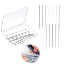 NYGHMY 15 Pcs Burr Repair Tools, Snag Repair Tool, High Carbon Steel, Silver, Sharp Point, Sewing Stitching Needle
