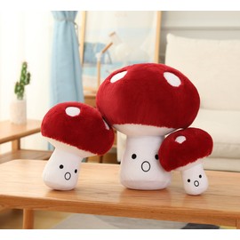 Hynbasea 3D Creative Plush Pillows Mushroom Cute Surprised Mushrooms Throw Pillow (Large (15.7"))