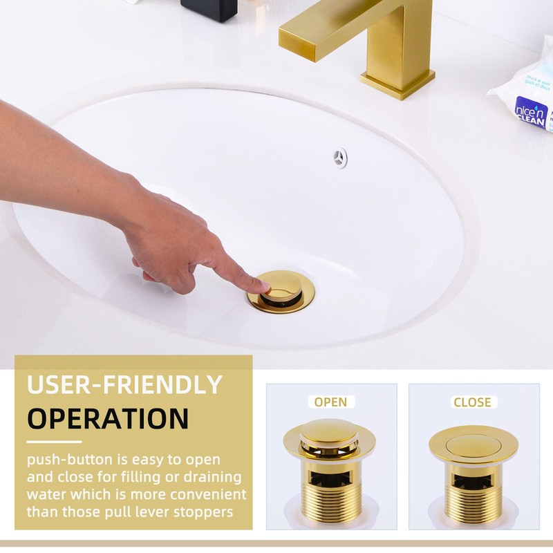 Angle Simple Sink Drain Stopper, Brass Bathroom Sink Stopper Replacement,