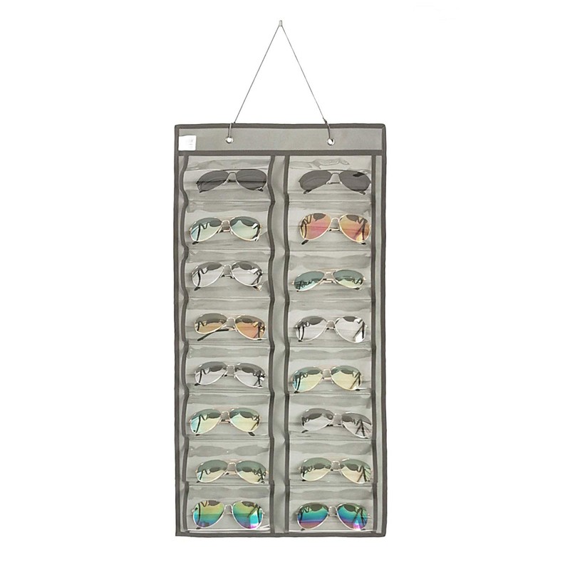 ANIZER Dual-sided Hanging Sunglasses Organizer Dust-Proof Glasses Storage Wall Pocket