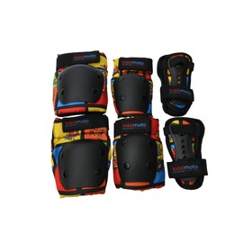 Kiddimoto Kids Elbow Knee Pads Set. Protective Gears for children skating mtb skateboard street sport biking and scooter with Elbow Knee Wrist Guards Pads
