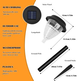 8PCS Bright Solar Pathway Lights Outdoor with 2 Lighting Modes, Warm White+RGB