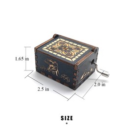 Bolunlun Jurassic music box, wooden hand-cranked music box, wooden toy for movie fans, gift for boyfriend and kids, perfect for Valentine's Day, birthday, Halloween and Christmas. (Jurassic song)