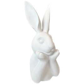 presentis Easter Bunny Decoration Ben 25 cm White Matt Shabby Look Rabbit Bust Easter Decoration