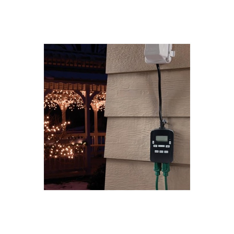 Prime TNODP23 EZ-Set 2-Outlet 24-Hour Digital Outdoor Timer