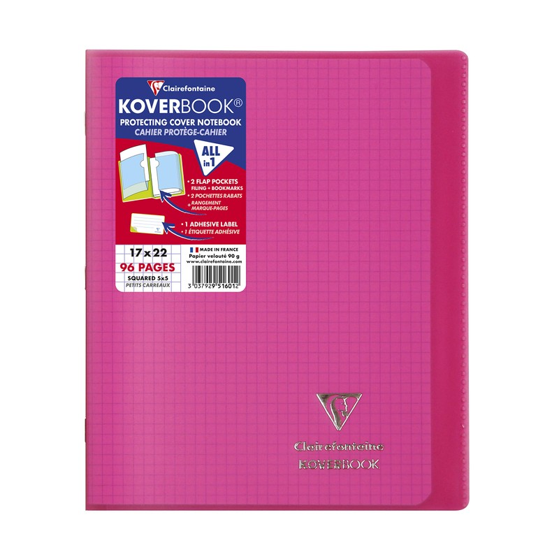 Clairefontaine 951601C Koverbook 17 x 22 cm, 48 Sheets, Squared,