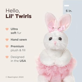 Bearington Lil' Twirls Bunny Ballerina 6 in Stuffed Animals - Plush Toys for Girls