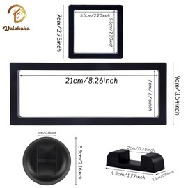 Dalababa Floating Display Holder Floating Display Frame Floating Display Case with Base Floating Jewellery Box for Coins, Stamps, Lockets, Jewellery, Pack of 8