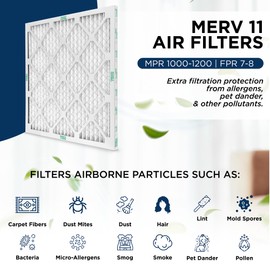 Mann+Hummel 16x20x4 MERV 11 (MPR 1000-1200) Pleated HVAC AC Furnace Air Filters. 3 Pack. (Exact Size: 15.5 x 19.5 x 3.75 Inches)