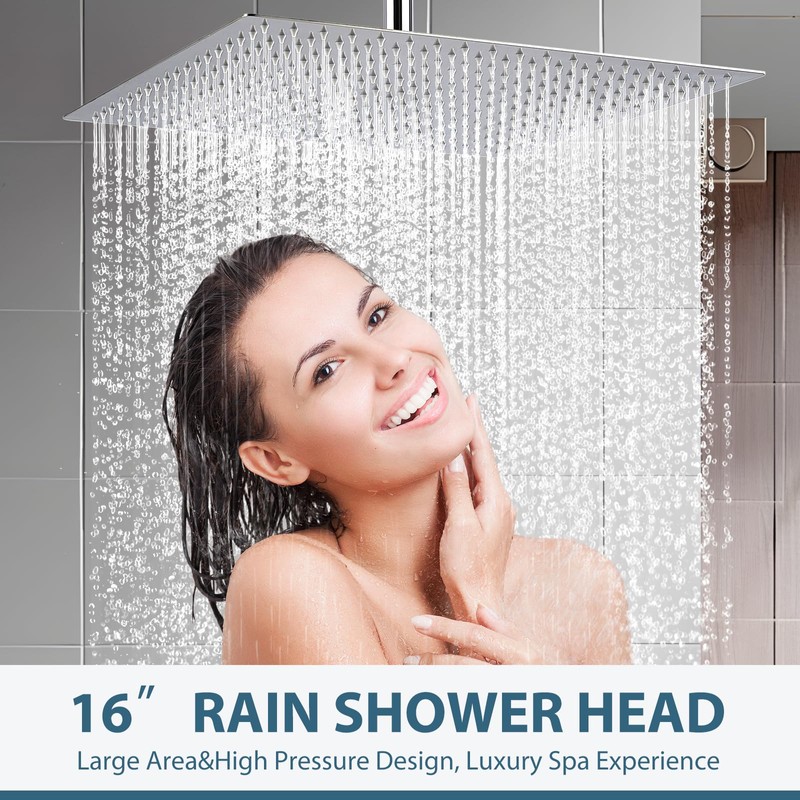 16inch Rainfall Shower Head, Ultra Thin 304 Stainless Steel High