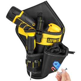 Drill Holster,Heavy-Duty Impact Holster for Tool Belt,Quick Access Drill Holder,Drill Pouch Fits Most Drills with Pockets for Tools and Bits,Gift for Men Dad Handyman,DIY Lover,Construction Workers